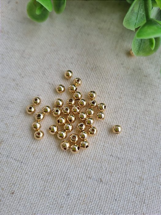 Bolinha ABS 4mm Ouro (10g - Aproximadamente 280un)