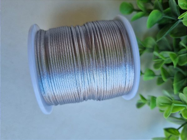 Fio de Seda 1mm  Prata (5 metros)