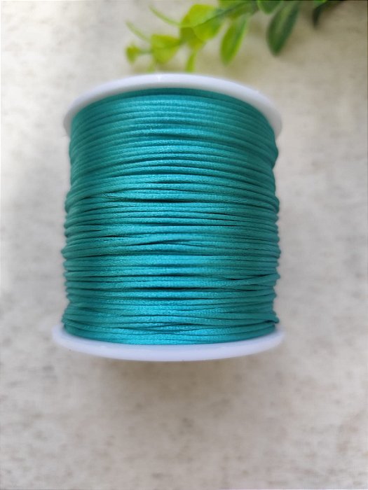 Fio de Seda 1mm  Verde Esmeralda (5 metros)