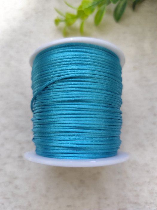 Fio de Seda 1mm  Turquesa  Escuro (5 metros)
