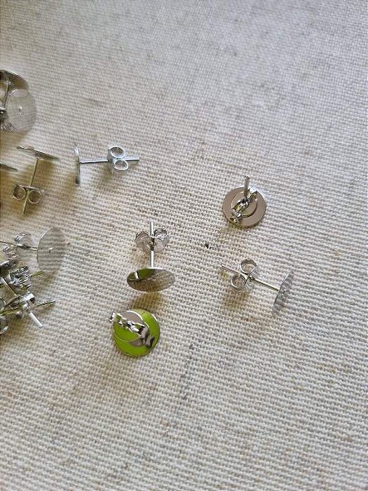 Pino de Brinco Para Colagem Níquel (10 pares)