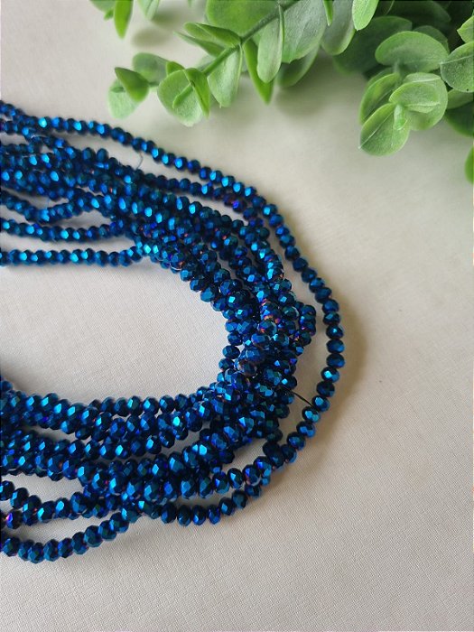 Cristal Azul Metálico 4mm (1 fio-120un)