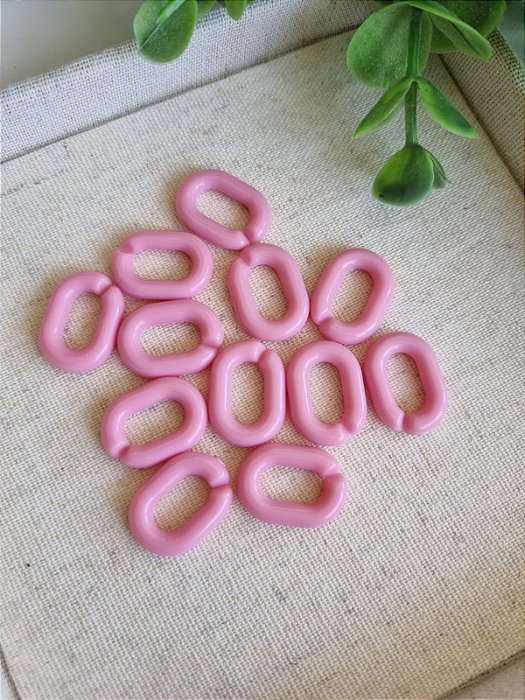 Elo de Resina Rosa 18mm (10gr-Aproximadamente 16un)