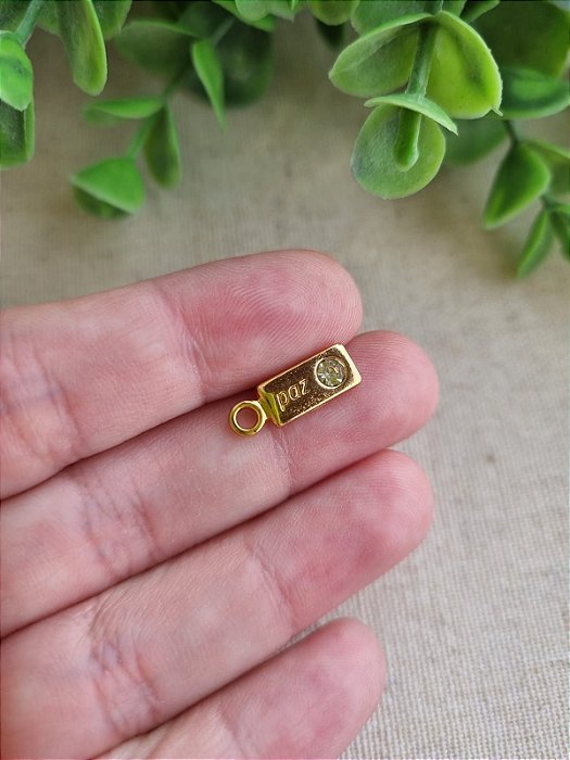 Pingente Palavra Paz Ouro (Un)