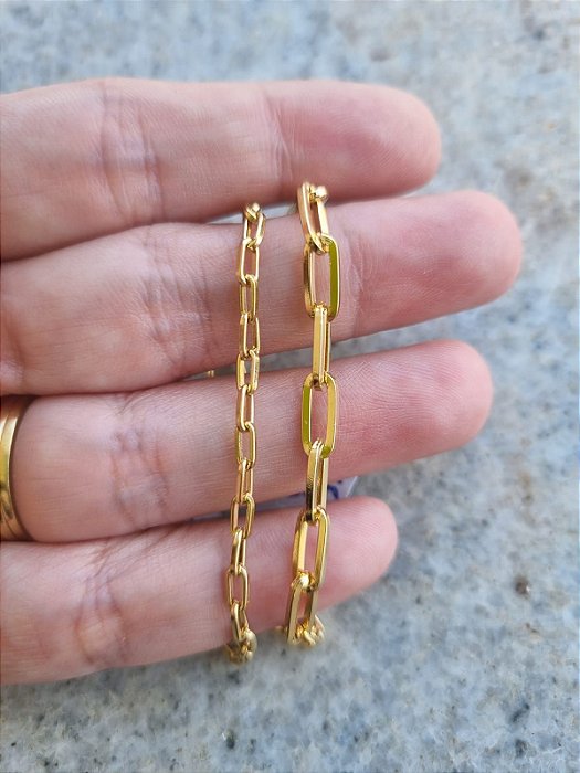 Corrente Cartier Quadrada 9mm Ouro