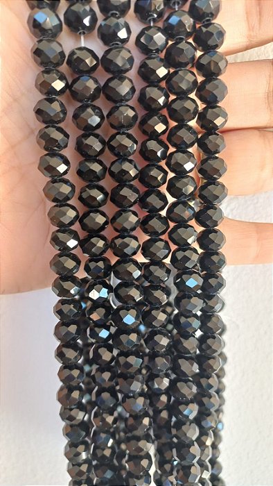 Cristal Preto 8mm (1 Fio- Aproximadamente 64un)