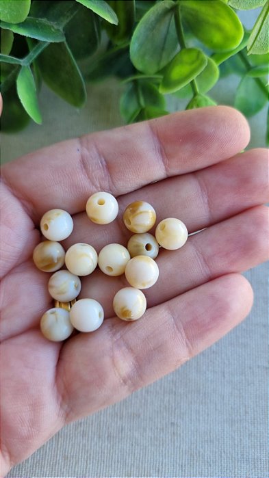 Bola Resina 8mm Nude Mesclado (20gr - Aproximadamente 70un)
