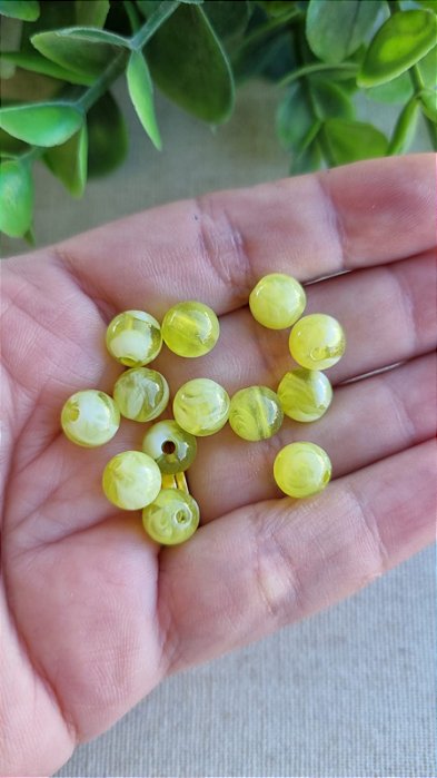 Bola Resina 8mm Lima Mesclado (20gr - Aproximadamente 70un)