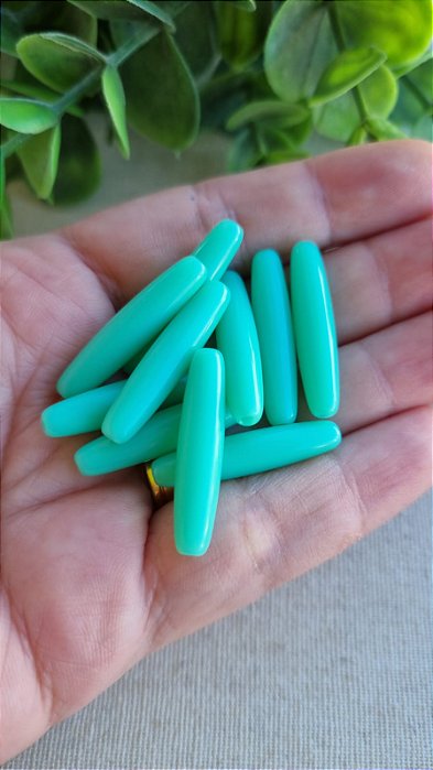 Conta de Resina Arroz Turquesa 18mm  (20gr - Aprox. 22un)