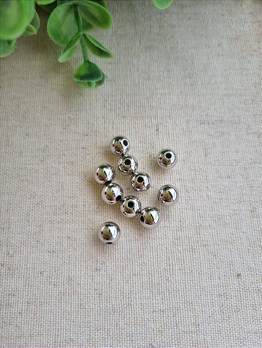 Bolinha ABS 8mm Níquel Free - Hipoalergênico (10gr - Aproximadamente 37un)