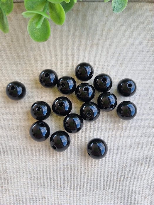 Bola Resina 12mm Preto (20gr - Aproximadamente 23un)