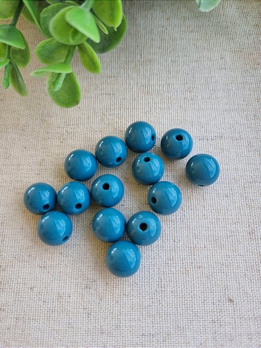 Bola Resina 12mm Azul Petróleo (20gr - Aproximadamente 23un)