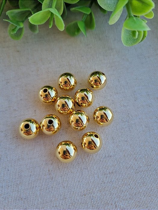 Bolinha ABS 12mm Ouro (10gr - Aproximadamente 10un)