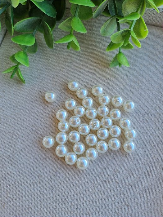 Pérola de ABS 8mm Marfim  (20gr -Aproximadamente 83un)