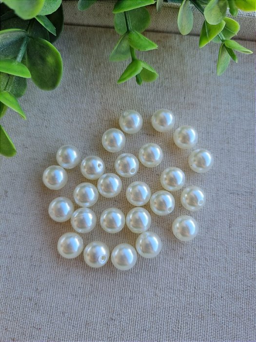 Pérola de ABS 10mm Marfim  (20gr -Aproximadamente 41un)
