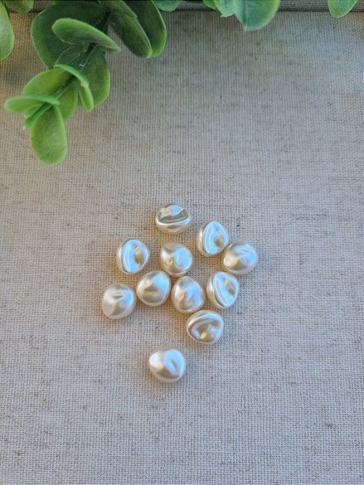 Pérola de ABS Irregular 11mm Champagne (10gr - Aprox. 30un)