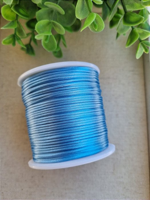 Fio de Seda 1mm  Azul Hortência (5 metros)