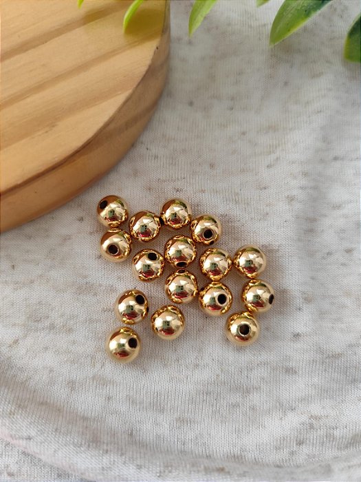 Bolinha ABS 8mm Ouro (10gr - Aproximadamente 34un)