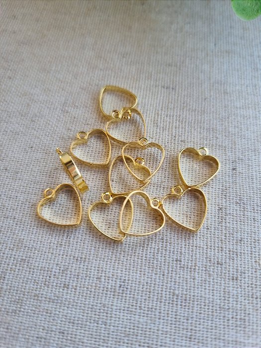 Pingente Coração Ouro 10x10x2mm (Un)