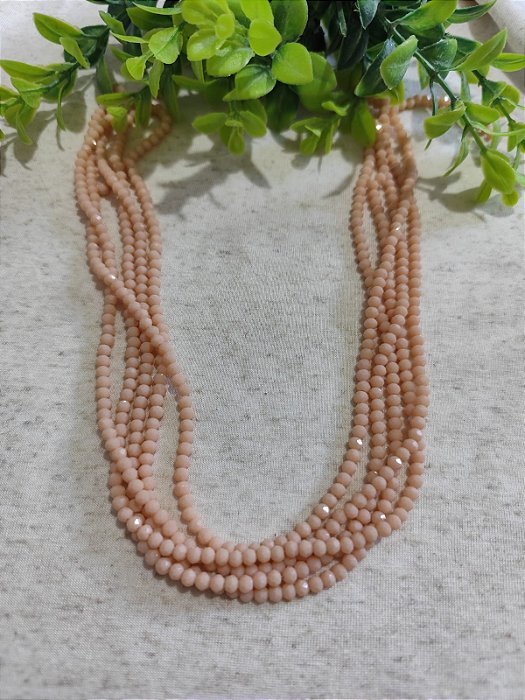 Cristal Salmon Claro 4mm (1 Fio - Aproximadamente 120un)
