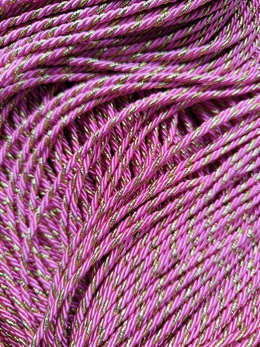Fio Marroquino Rosa com Dourado 3mm (mt)