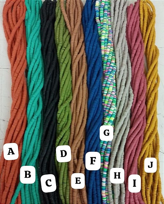Disco de Fimo Emborrachado 6mm Cinza (1 fio -Aproximadamente 400un)