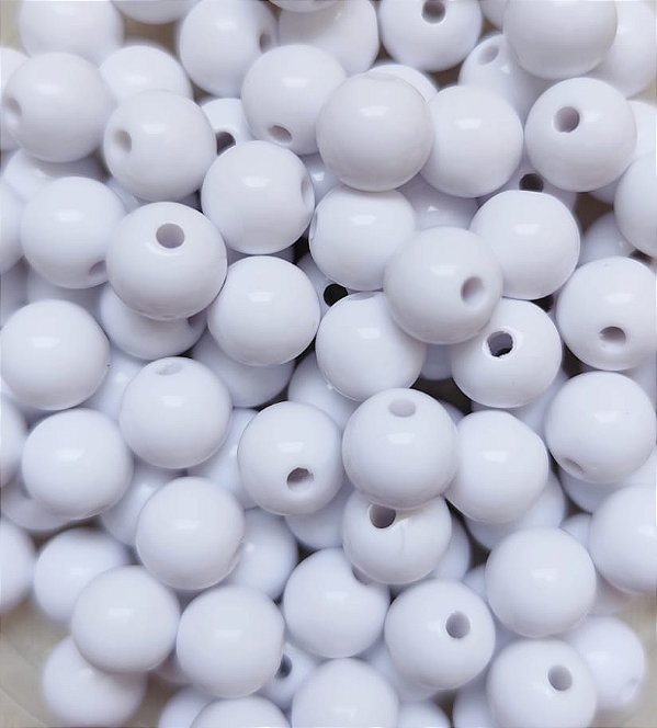 Bola Resina 10mm Branco (20gr - Aproximadamente 40un)