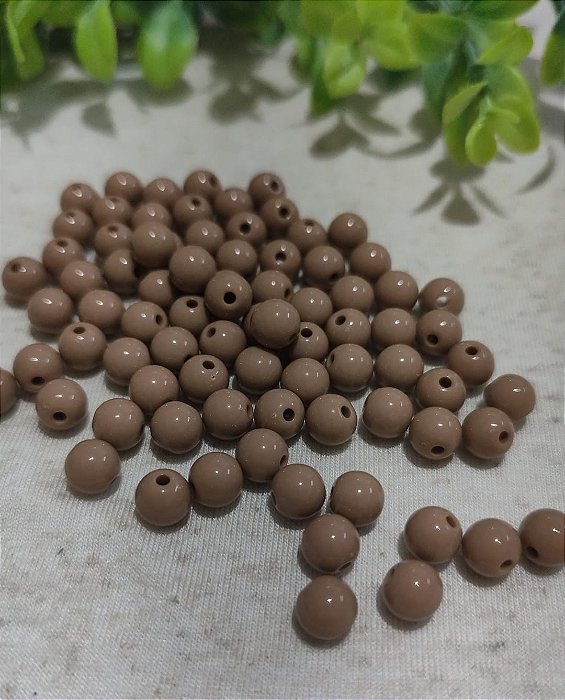 Bola Resina 8mm Marrom Claro (20gr - Aproximadamente 70un)