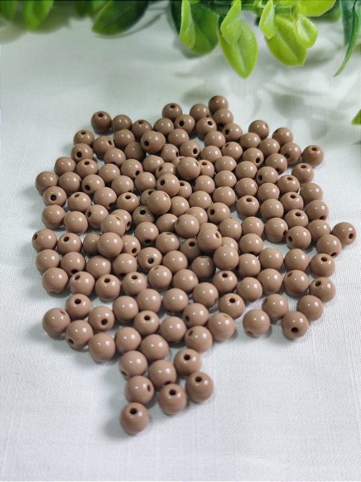 Bola Resina 6mm Marrom Claro (20gr - Aproximadamente 170un)