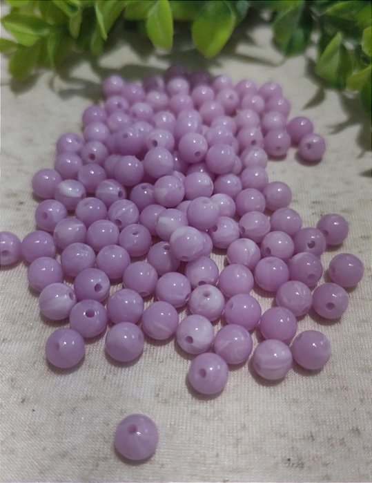 Bola Resina 8mm Lavanda Mesclado (20gr - Aproximadamente 70un)