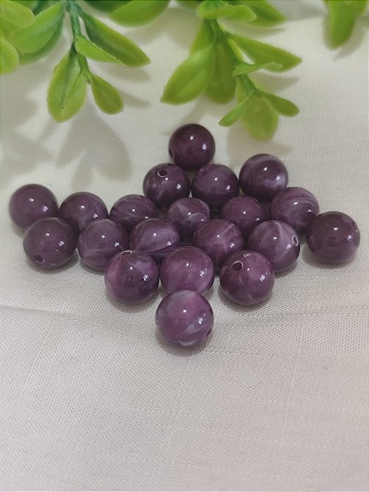 Bola Resina 10mm Roxa Mesclada (20gr - Aproximadamente 40un)