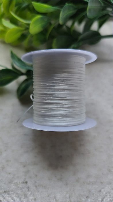 Rolo Fio de Strech Lastex Elástico Branco (10 Mts)