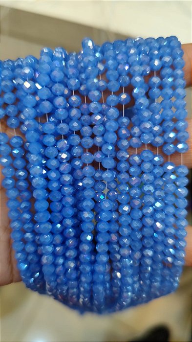 Cristal Azul Boreal 4mm (1 Fio - Aproximadamente 120un)