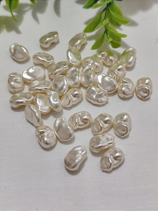 Pérola de ABS Água Doce 15mm Champagne  (10gr - Aproximadamente 20un)