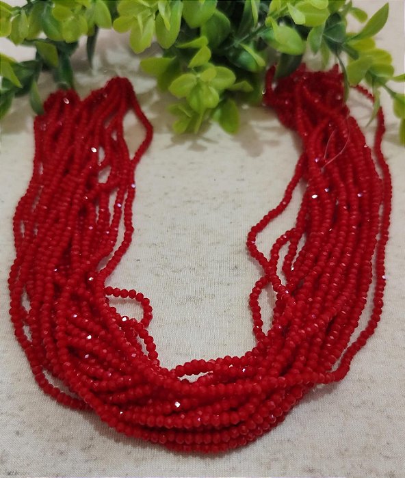 Cristal Vermelho 2mm (1 fio - 160un)