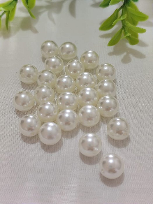 Pérola de ABS 12mm Marfim  (20gr -Aproximadamente 25un)