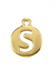 Pingente Letra S 16mm Ouro (un)