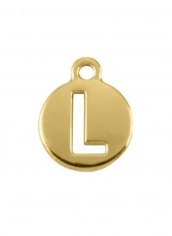 Pingente Letra L 16mm Ouro (un)