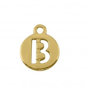 Pingente Letra B 16mm Ouro (un)