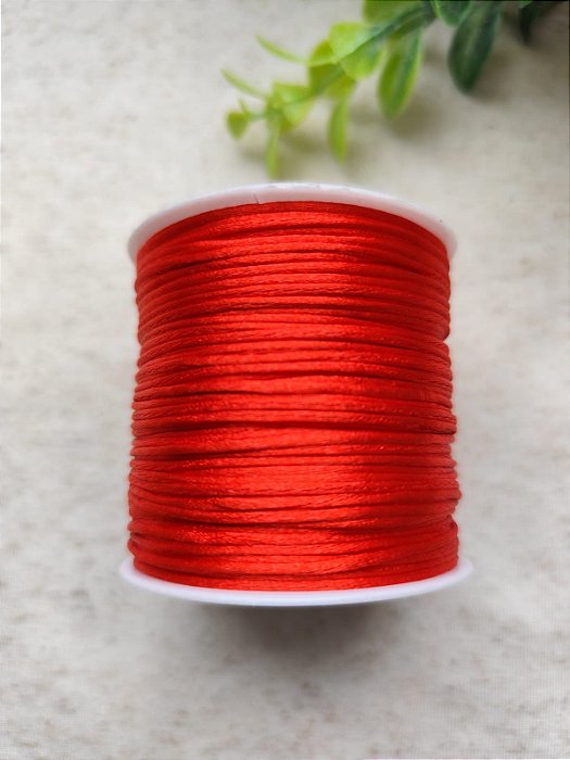 Fio de Seda 1mm  Vermelho (5 metros)