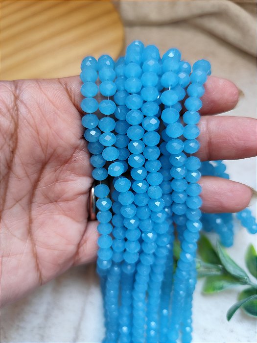 Cristal Azul Claro 4mm (1 Fio -  Aproximadamente 120un)