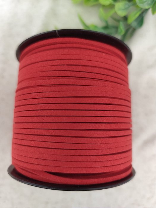 Cordão de Camurça Vermelho 2.7mm (Metro)