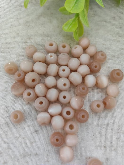 Bola Olho de Gato 8mm Nude (10gr-Aproximadamente 18un)