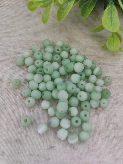 Bola Olho de Gato 6mm Verde (10gr-Aproximadamente 48un)