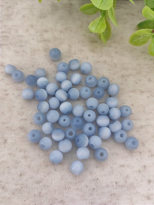 Bola Olho de Gato 6mm Azul (10gr-Aproximadamente 48un)