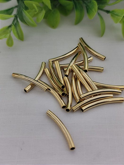 Tubo Metal Ouro 27x3mm (UN)