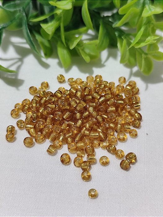 Miçanga Chinesa nº 6 Dourado Translúcido 4.1mm (20gr)