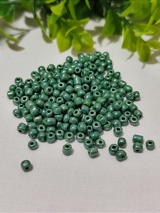 Miçanga Chinesa nº 6 Verde Escuro Cintilante 4.1mm (20gr)