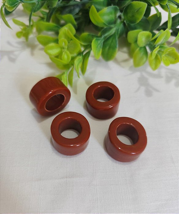 Conta de Resina Marrom 24mm, furo grande  (4un)