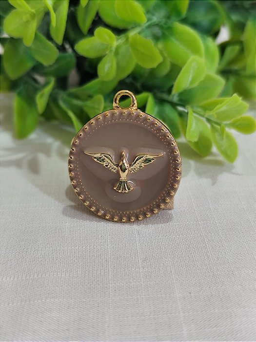 Pingente Espírito Santo Resinado Nude 3cm (un)
